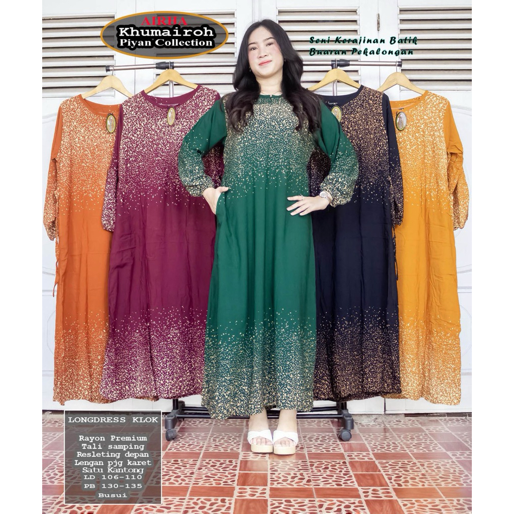 LONGDRES REMPEL BAWAH - DASTER LENGAN PANJANG SEMATA KAKI BATIK PRINT