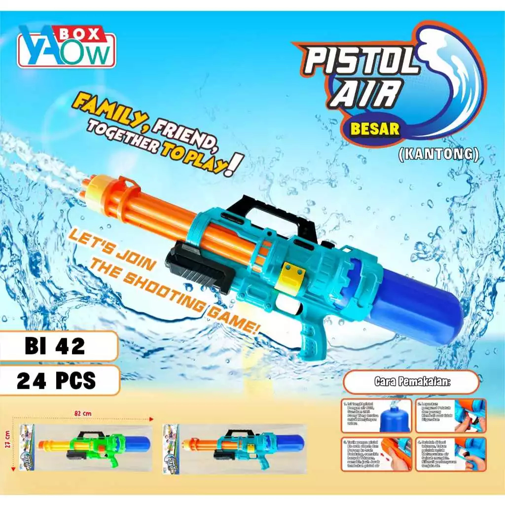 PJM - Mainan Anak Pistol Air Besar Super Jumbo BI 42 / Mainan Tembak Tembakan Air Big Water Gun