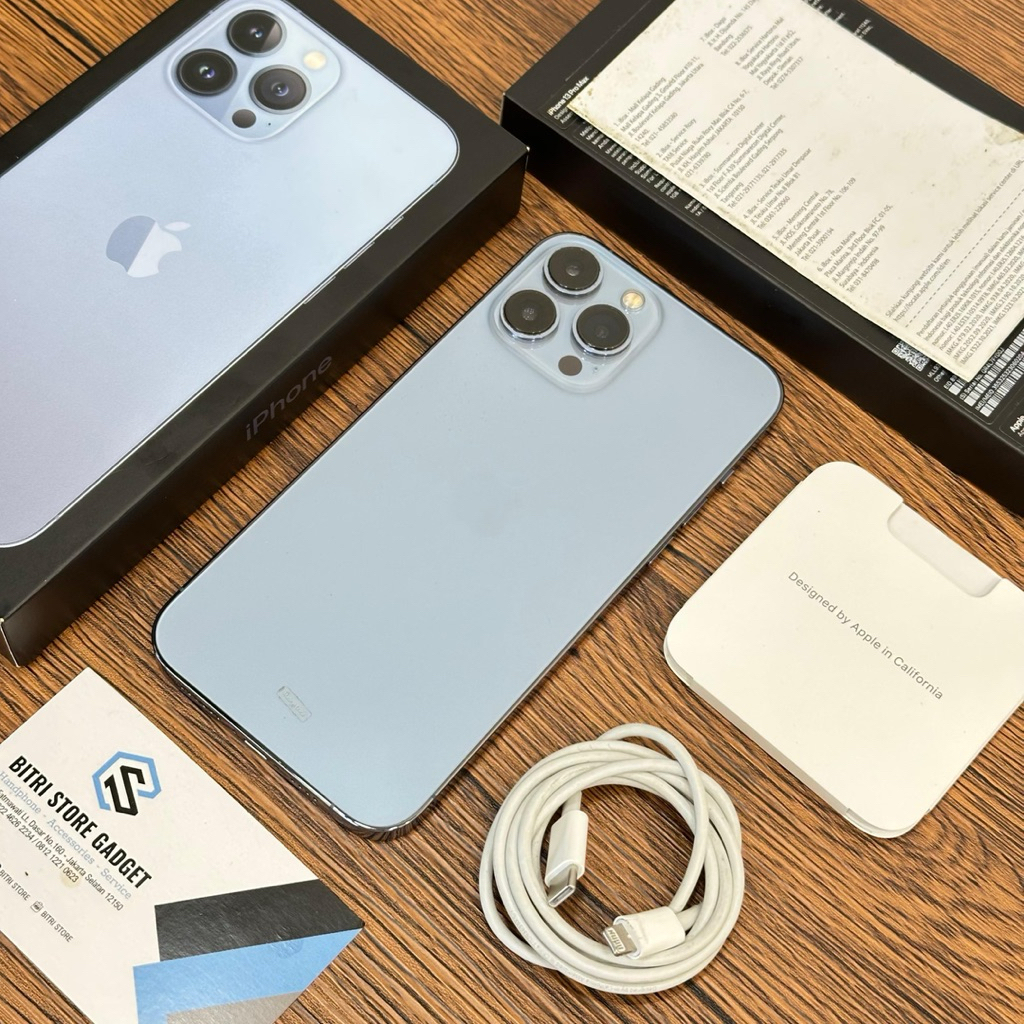 iPHONE 13PROMAX 128GB SIERRA BLUE | iBOX | FULLSET ORIGINAL 100% | MULUS LIKE NEW