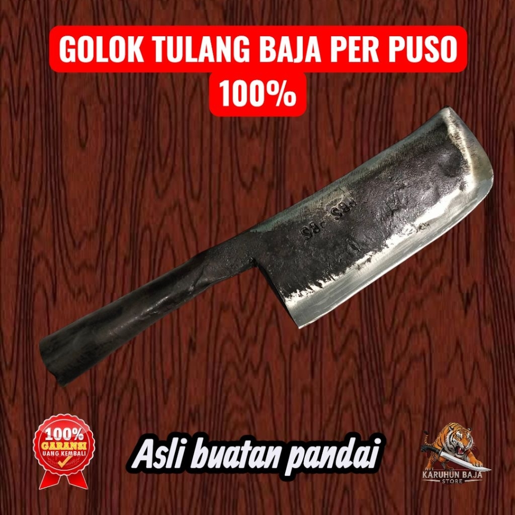 Golok Tulang Baja Per Puso 100% Premium