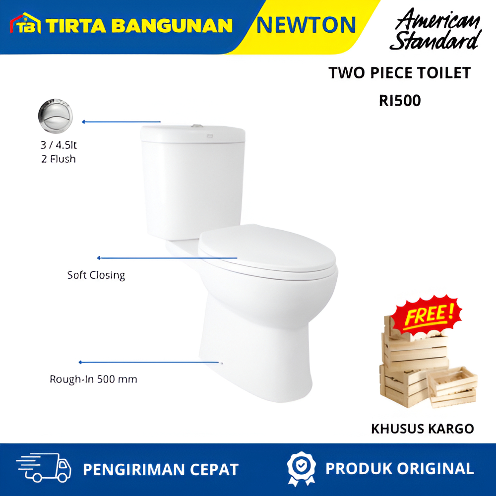 AMERICAN STANDARD NEWTON CCST DUAL FLUSH 3 / 4.5 L KLOSET CLOSET TOILET WC DUDUK AS 50 CM
