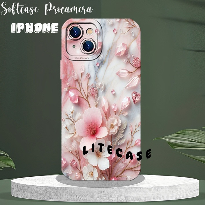 Procamera Iphone 13 11 12 14 15 Pro Max X Xr Xs Max 6 7+ 8+ Casing - Motif bunga lucu Aesthetic case