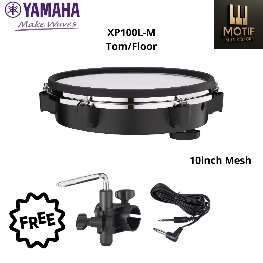 Yamaha Pad Floor Tom XP100L-M 2 Zone zona pukul Untuk semua Drum elektrik Yamaha DTX XP100L Mesh 10 