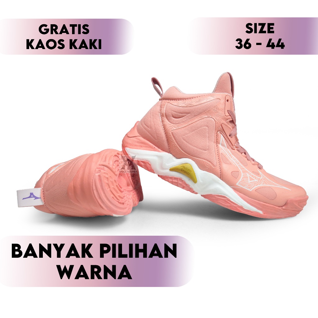 DISKON KUALITAS SUPER Sepatu voli Mizuno Wave Momentum 3 Sepatu Volly Pria Dan Wanita Size 36 - 44