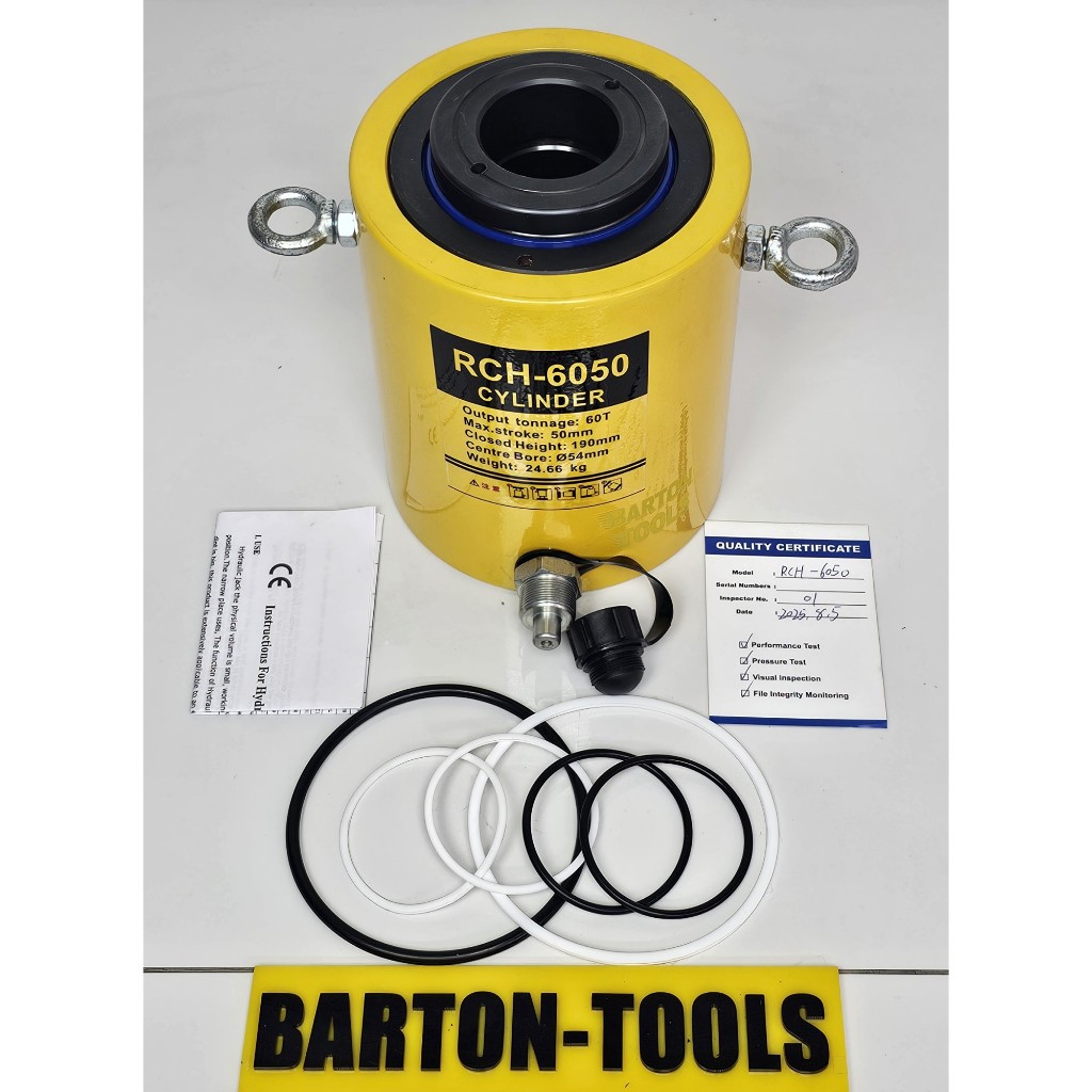 60 Ton 50mm Single Hollow Plunger Hydraulic Cylinder Jack RCH-6050 BARTON Dongkrak Silinder Hidrolik