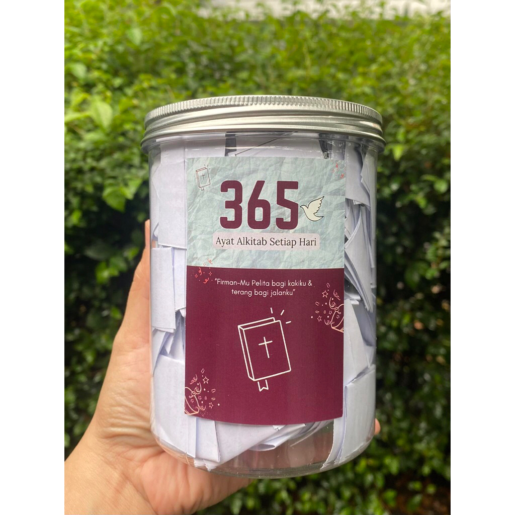 365 ayat Alkitab / satu ayat perhari / christian bible jar / jar of bible /hampers kristen / kado kr