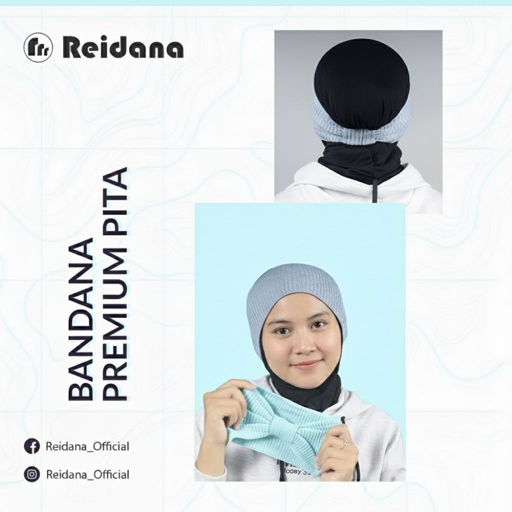 Reidana - Bandana Bando Ciput Rajut Pita Premium / Inner hijab / daleman hijab