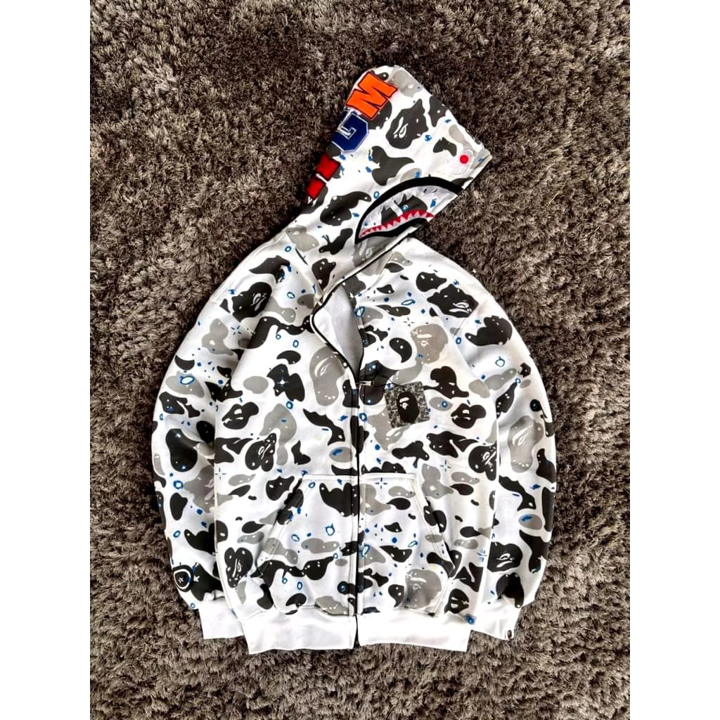 HOODIE FULLZIPPER DOUBLE  BAPE WHITE CMO
