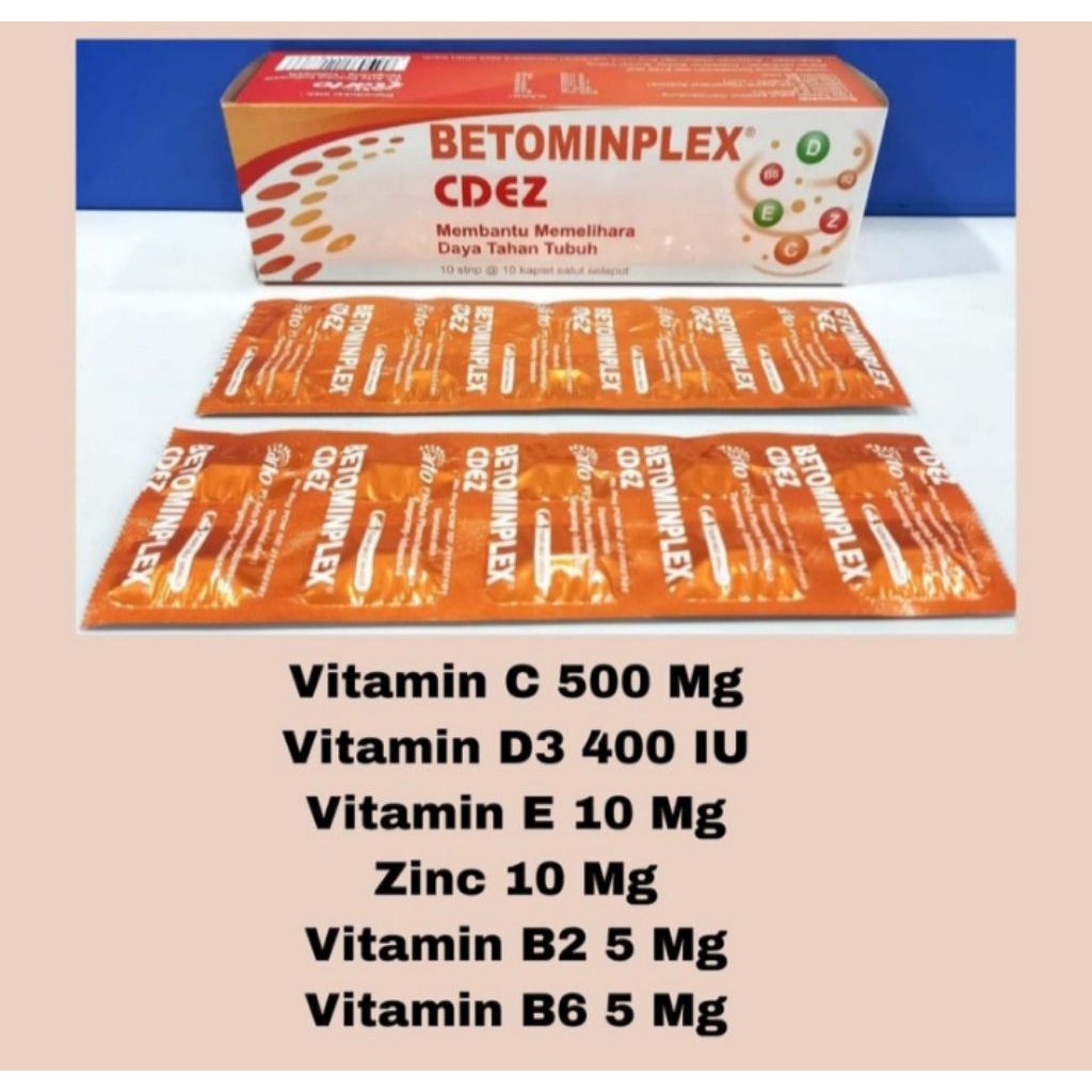 1 lembar isi 10 tablet multivitamin betominplex CDEZ