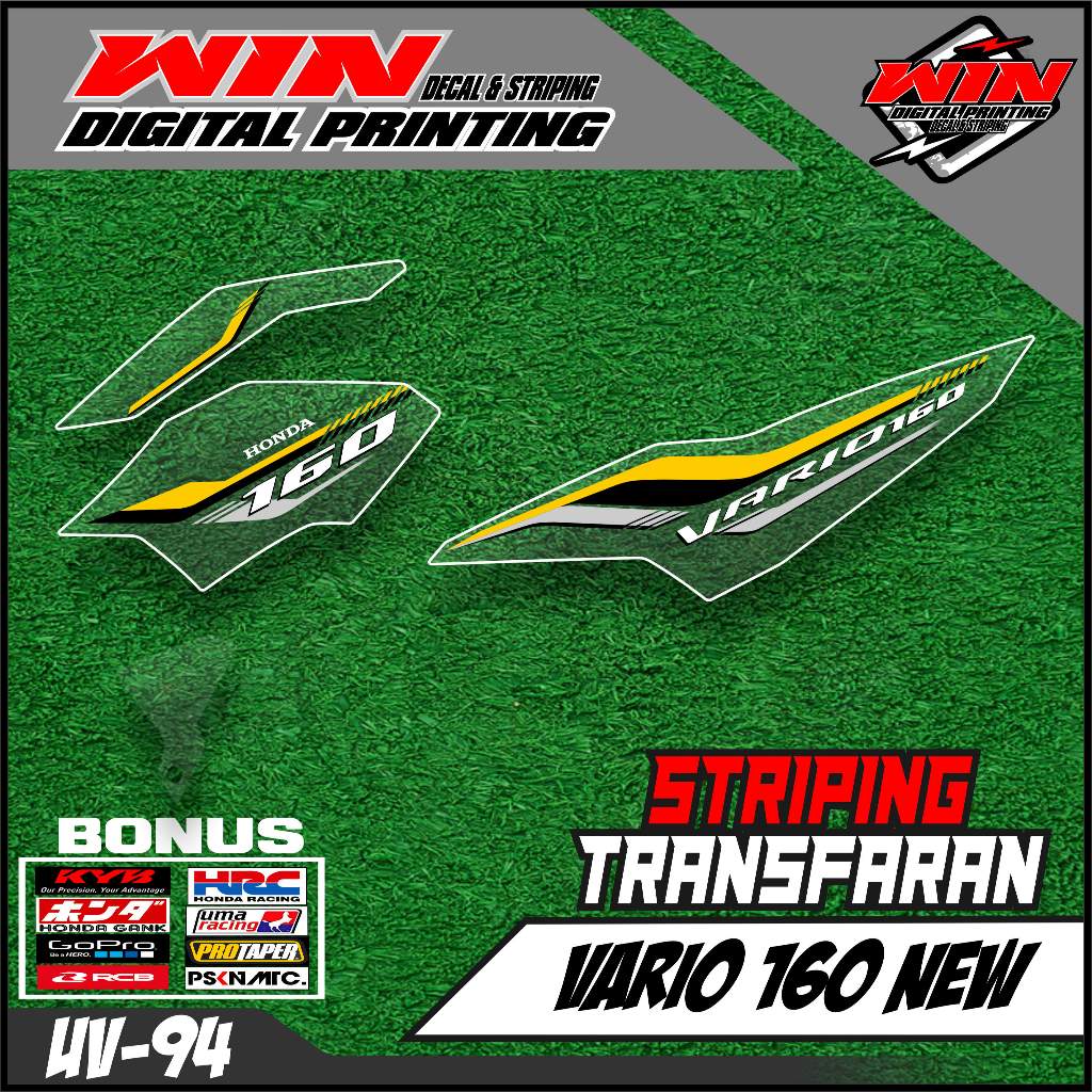 Striping Transparan Vario 160 Malaysia - Stiker Vario160 Transparan Desain Malaysia WN.UV-94