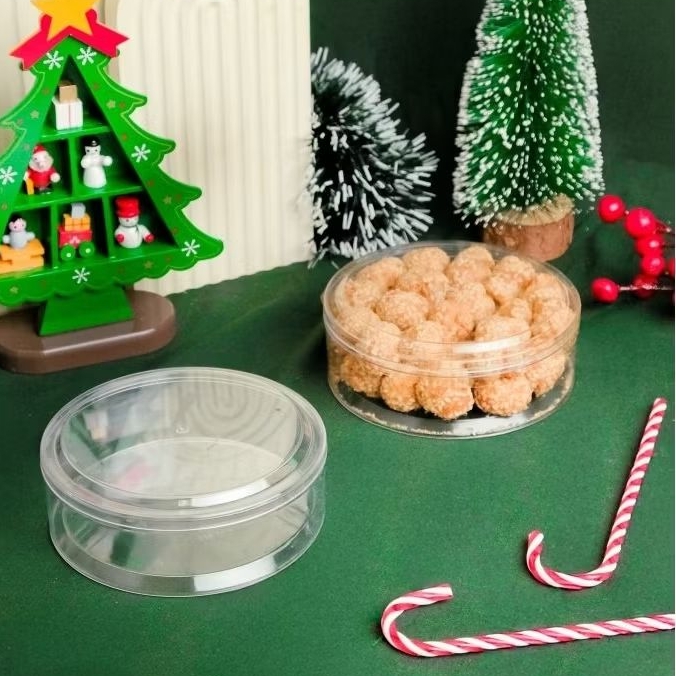 Toples 250gr Bulat Transparant Mika (36 Pcs)