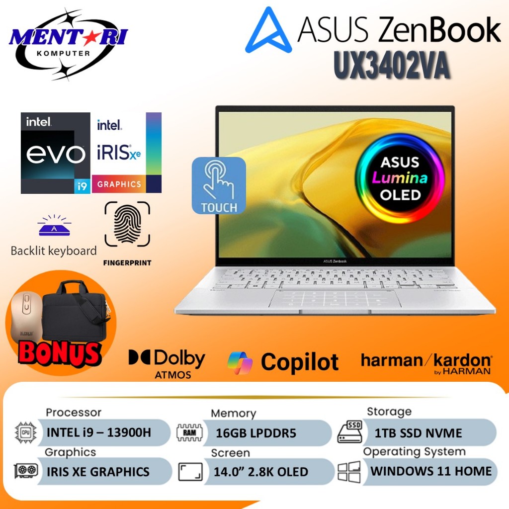 ASUS Zenbook 14x OLED Q420va i7 13700H 16GB DDR5 1TB SSD 2.8K 120Hz Touch Win11