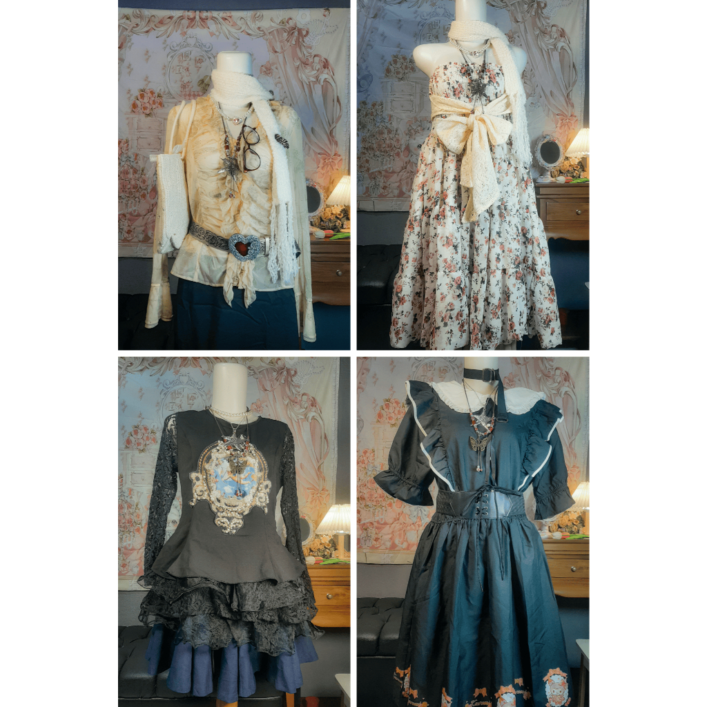 Japan Coquette Gothic Style | Atasan Kemeja Blouse Top Dress Cardigan Sweater Kaos TOP ONLY | axes f