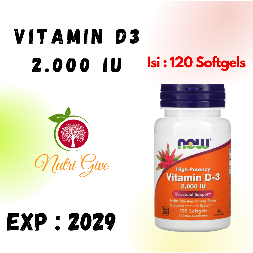 NOW VITAMIN D3 2000IU 2000 IU 120 SOFTGEL