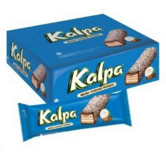 Kalpa Wafer Cokelat Kelapa 1 Pak Box Dus 12 Pcs 28g 28gr Coklat