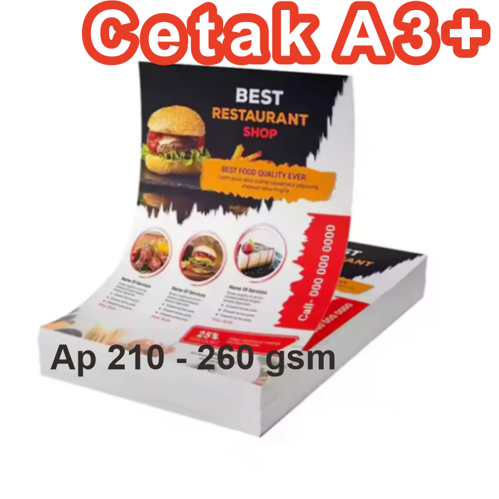 Print A3+ | Cetak A3+ MURAH | Art Carton 210 - 260 | 1 Sisi / 2 Sisi
