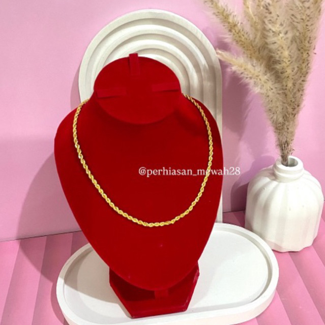 kalung tambang polos lapis emas