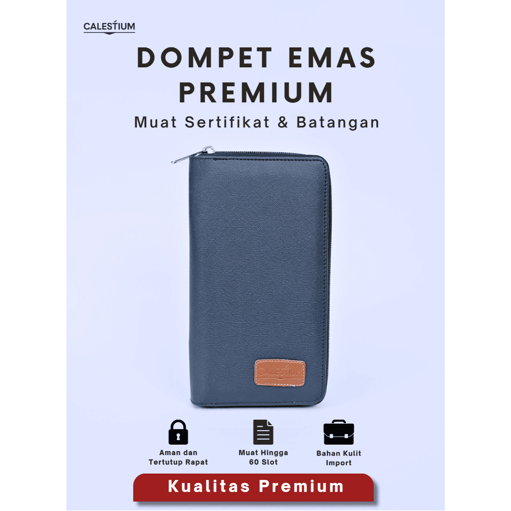 Calestium - Dompet Emas Logam Mulia Album Antam Tempat Penyimpanan Emas 60 Slot