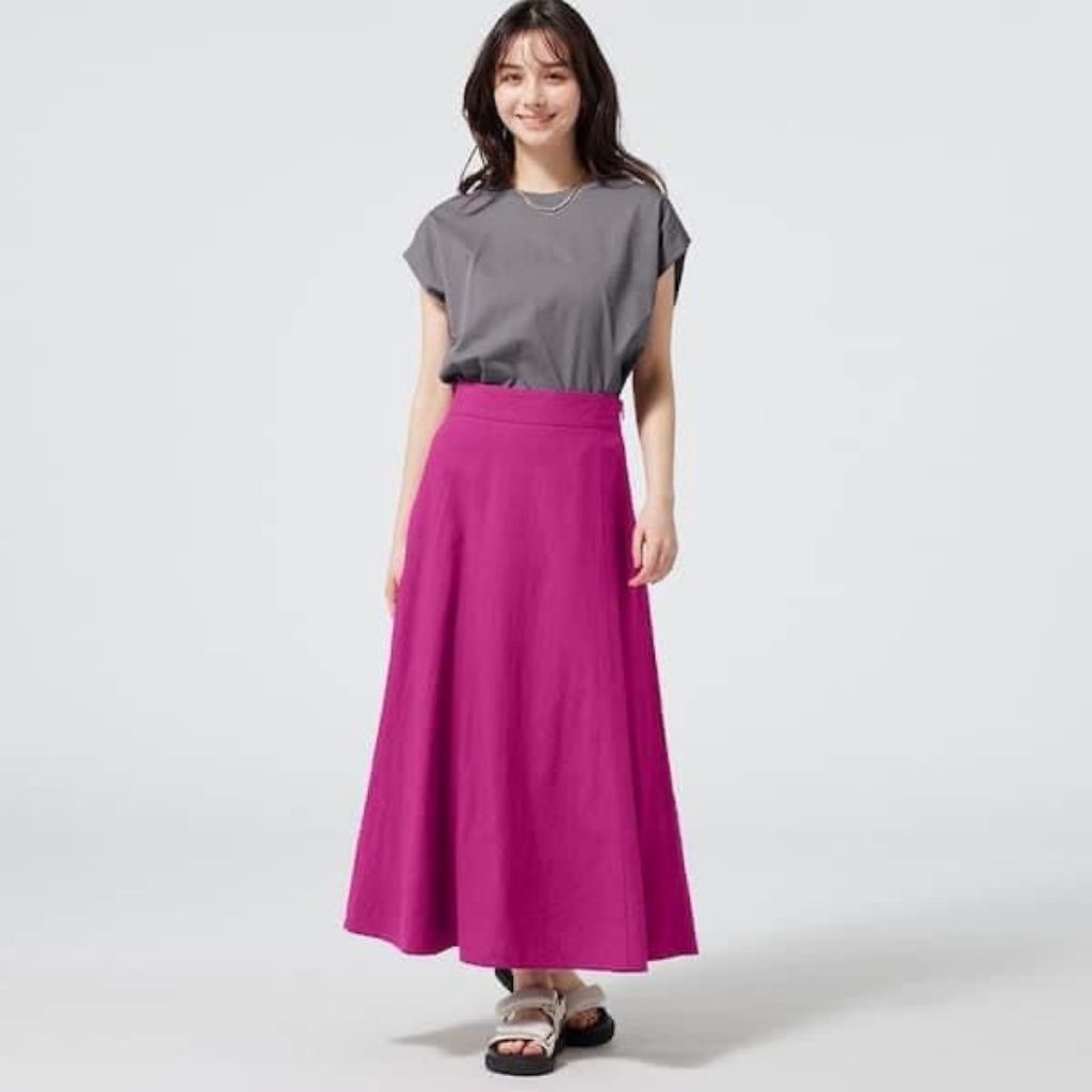 GU Uniqlo Linen Skirt Sz L Lp 74-84