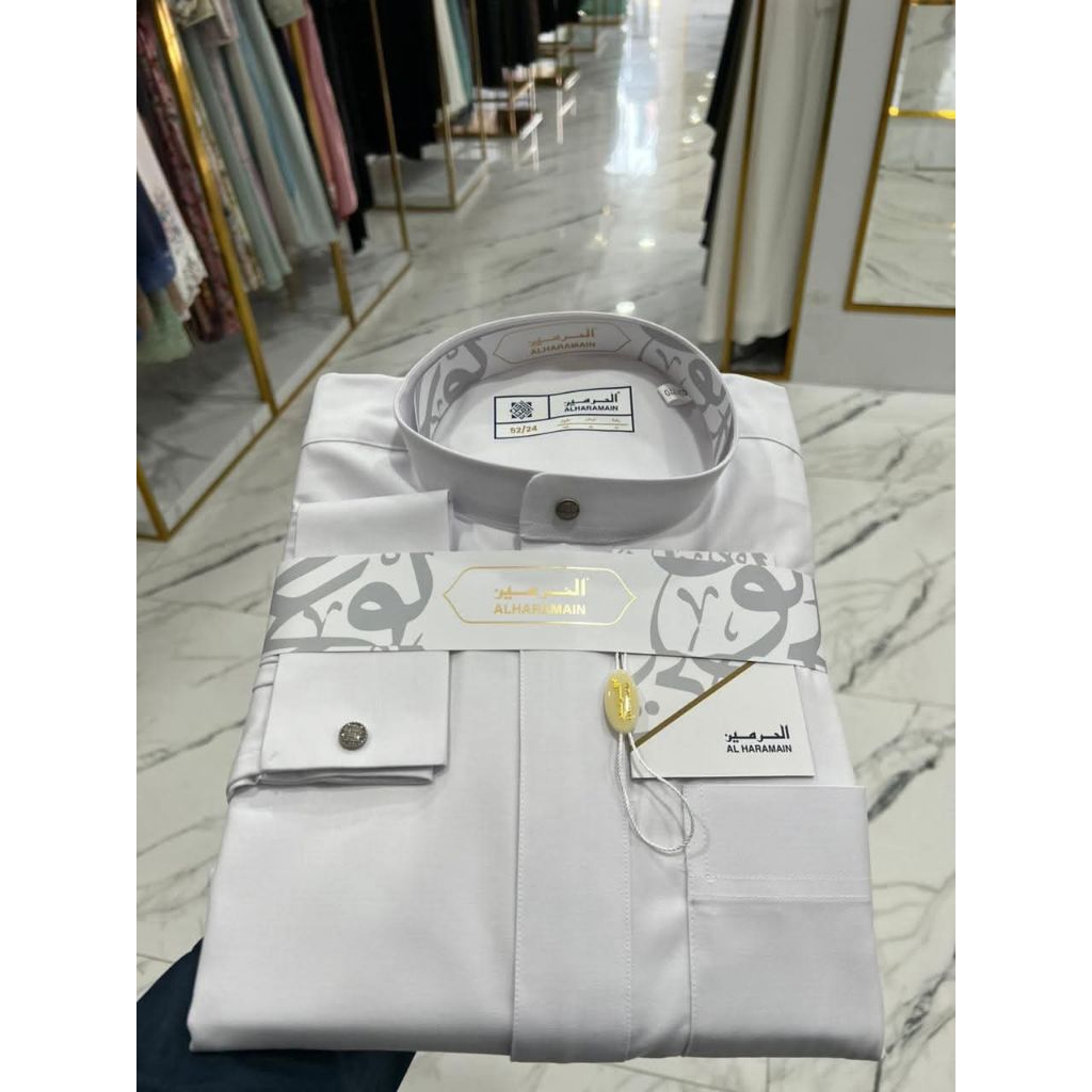 AL Haramain Series Semi Wol Thobe Thalhah Jubah / Gamis Pria Dewasa (2310-2025) | Putih