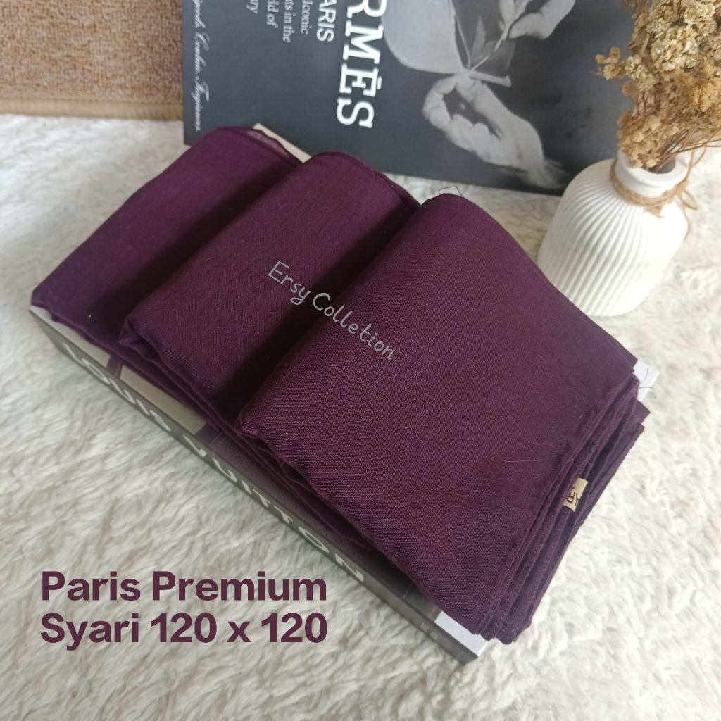 JILBAB SEGI EMPAT PARIS PREMIUM SYARI 120x120 FULL JAHIT TEPI