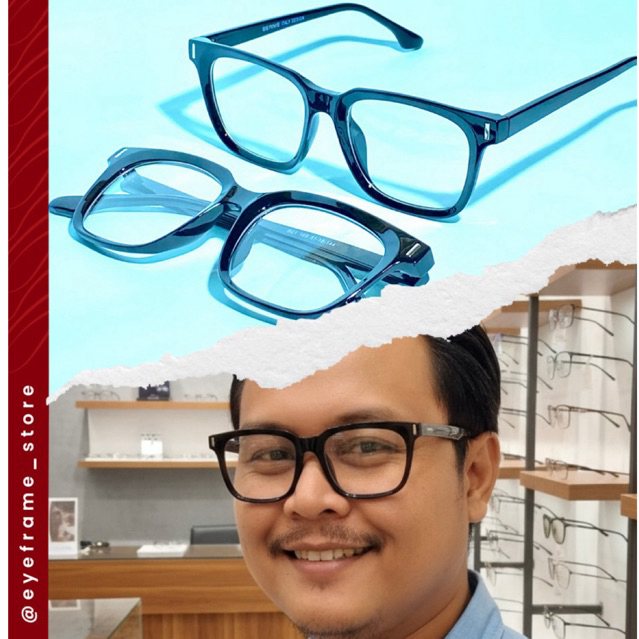 Frame Kacamata BERNUS ITALY DESIGN (Tipe Kotak Besar) - Lensa Custom Resep Optik B01 photocromic