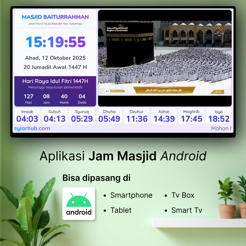 Aplikasi Jam Masjid Android Tv Box & Smart Tv