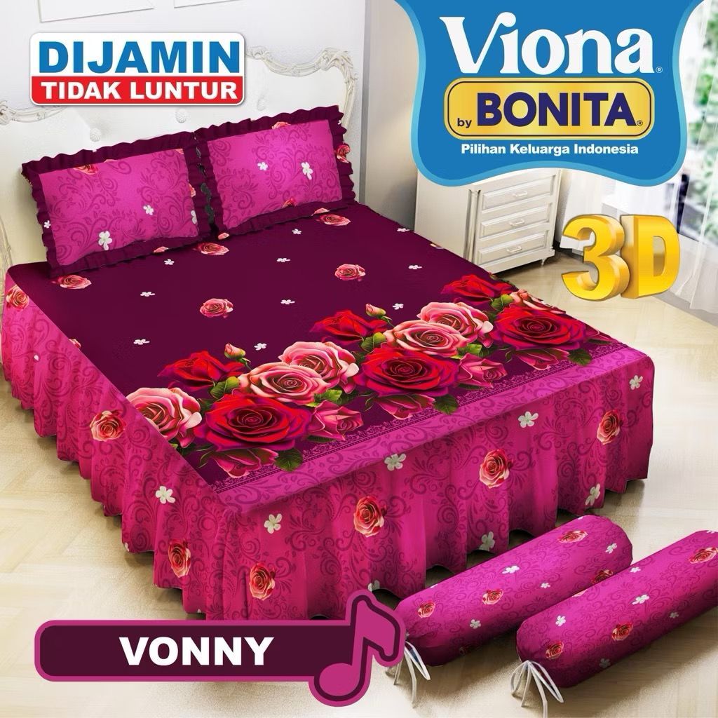 Sprei Rumbai B2 Viona By Bonita King Size180x200 T25cm | Dss.Grosir