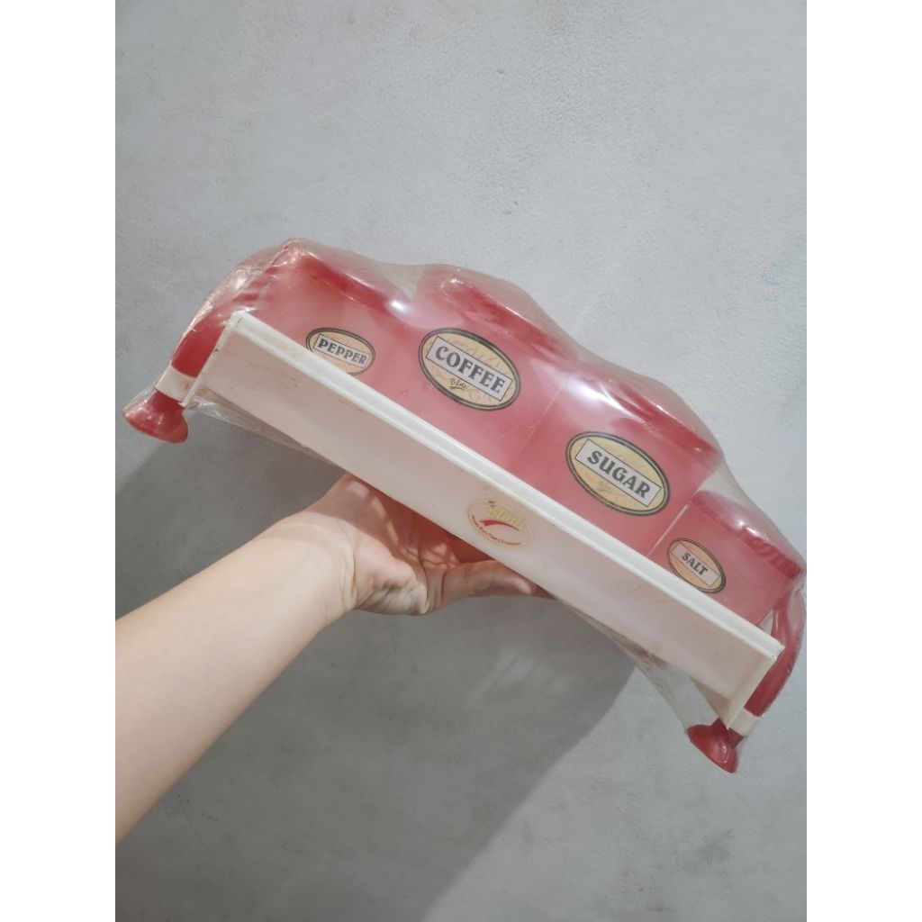 tempat bumbu plastik set blasis merah biru hijau