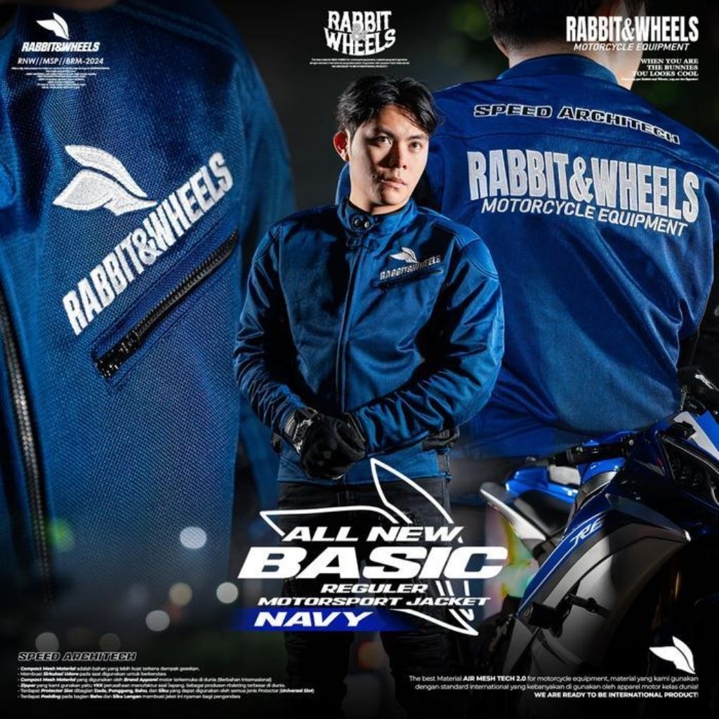 JAKET MESH RABBIT AND WHEELS NEW BASIC NAVY
