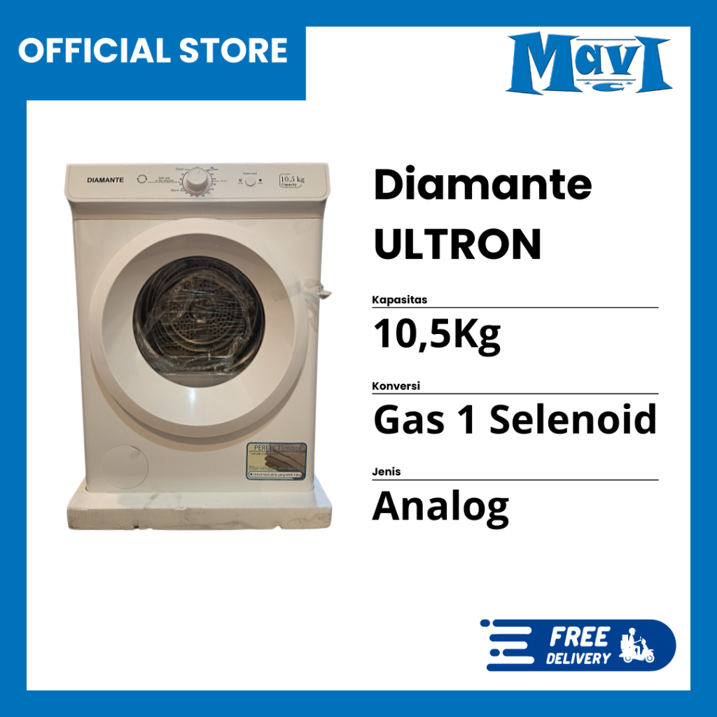 DIAMANTE Mesin pengering pakaian 10,5kg Konversi gas