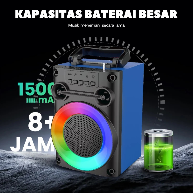 Speaker Bluetooth Karaoke Protable Super Bass Polytron Besar Original Mini Wireless Musik Box Full B