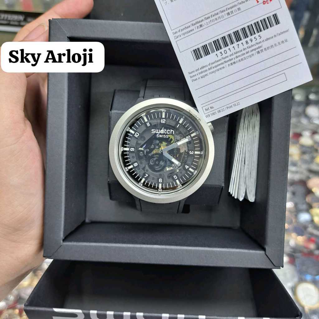 SWATCH SB07S105 Dark Irony Jam Tangan Pria Original