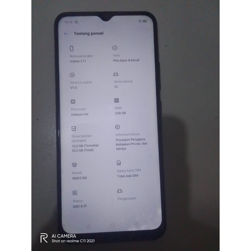 hp realme c11 2020 ram 2/32gb second