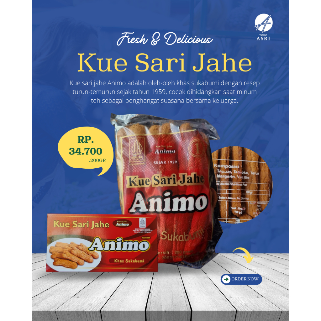 Kue Sari Jahe Animo Snack Makanan Ringan Oleh Oleh Khas Sukabumi Renyah Manis Kudapan