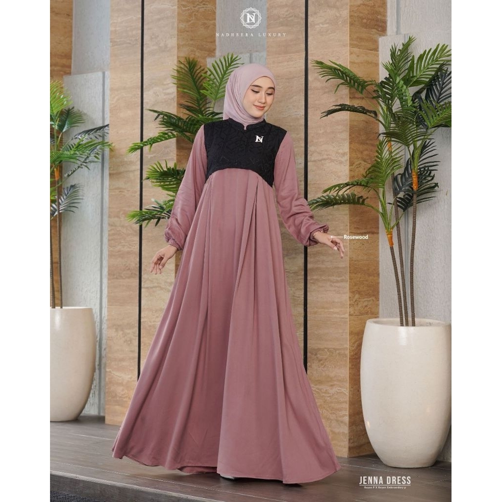 JENNA DRESS BY NADHEERA LUXURY || gamis nadheera || gamis rayon || gamis premium