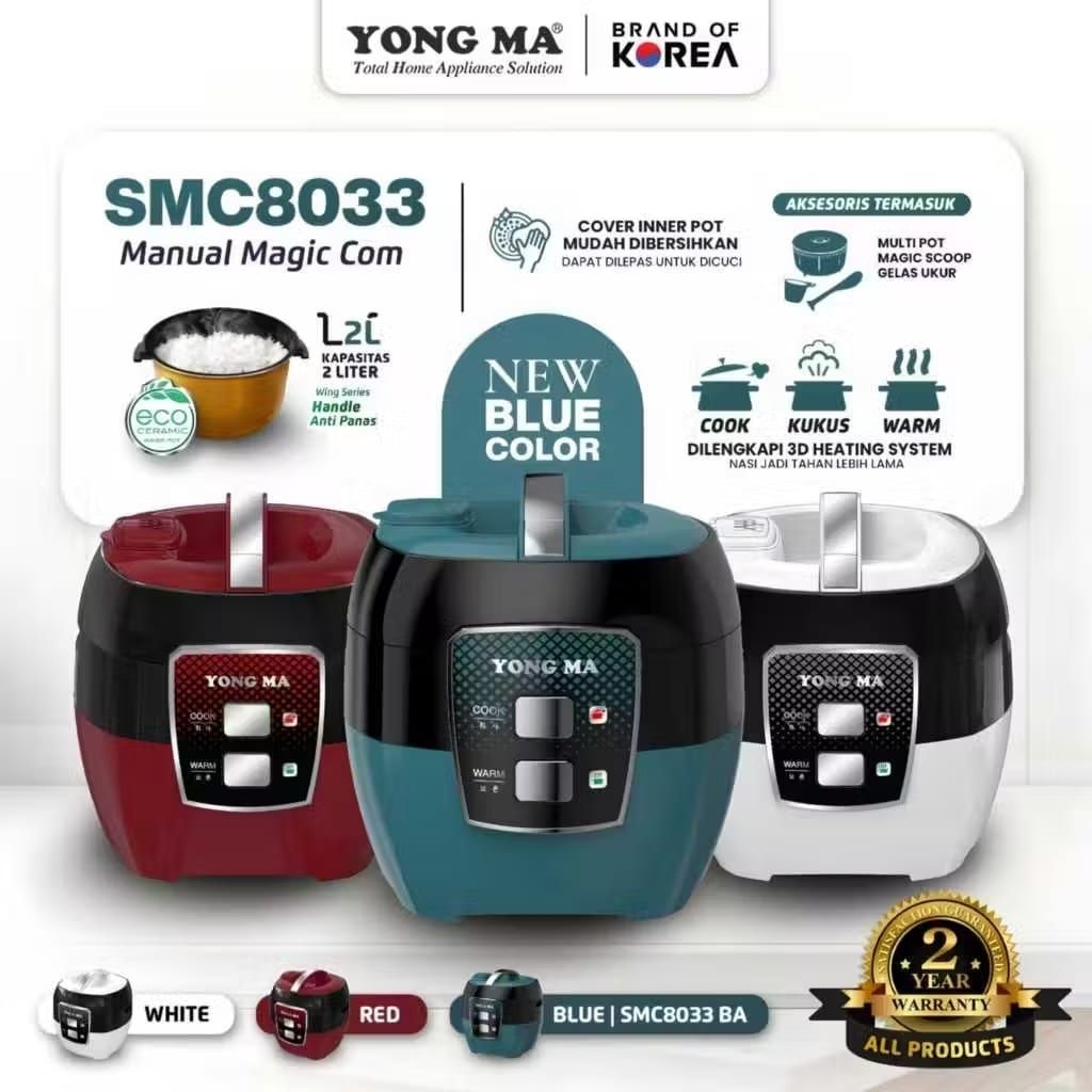Yong Ma Magic Com Smc 8033 Rice Cooker 2 Liter Yongma Smc8033 Penanak Nasi Yong Ma Smc 8033 Warna Ra