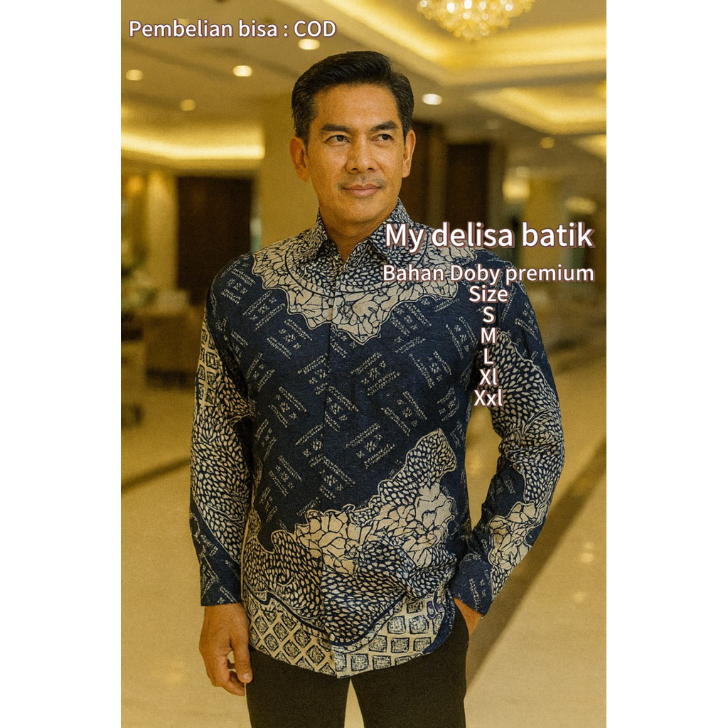 COD✅ Baju Batik Pria Bahan Doby Premium