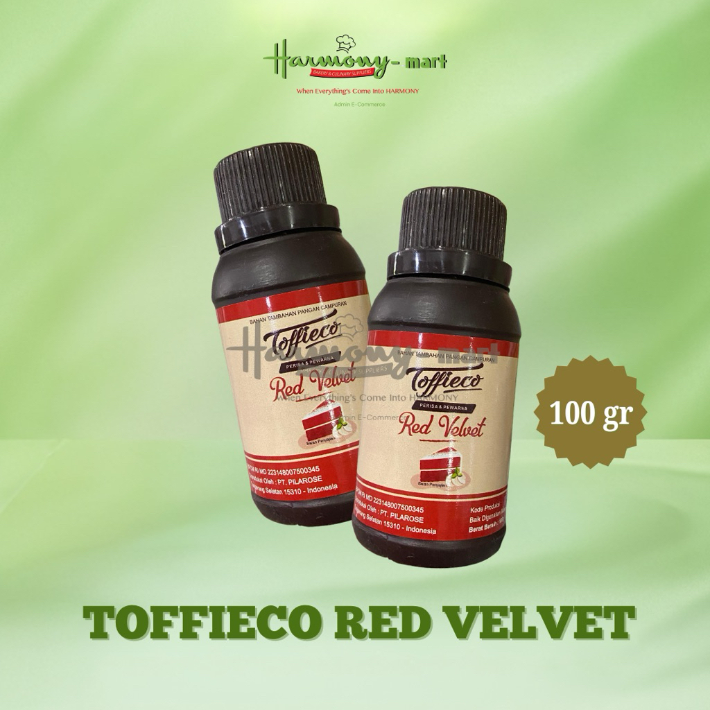 TOFFIECO Perisa / Pewarna Makanan Rasa & Aroma Red Velvet - 100gr