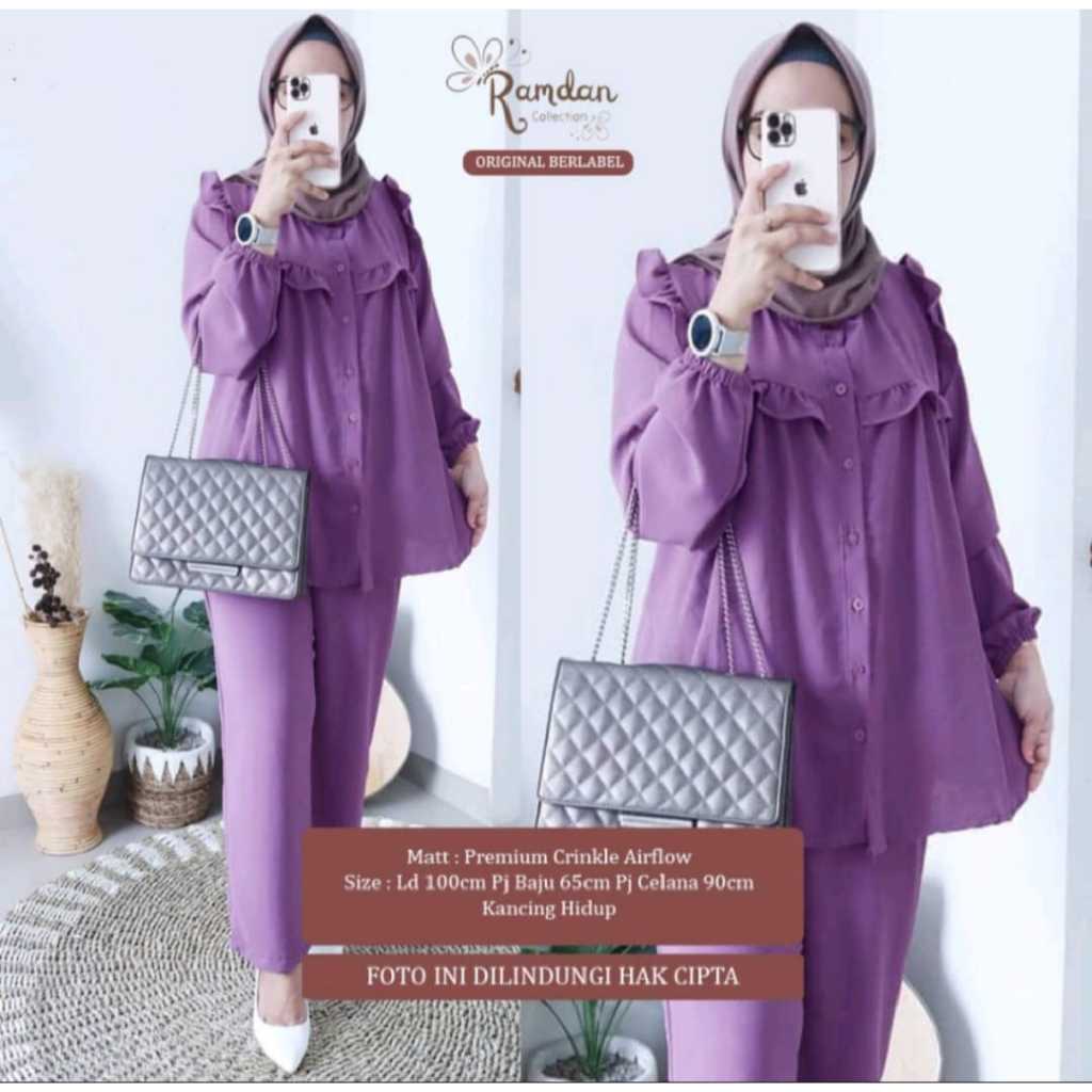 COD one seet wanita dewasa  Milly Daily set Setelan WANITA celana terlaris Bahan Katun Rayon premium