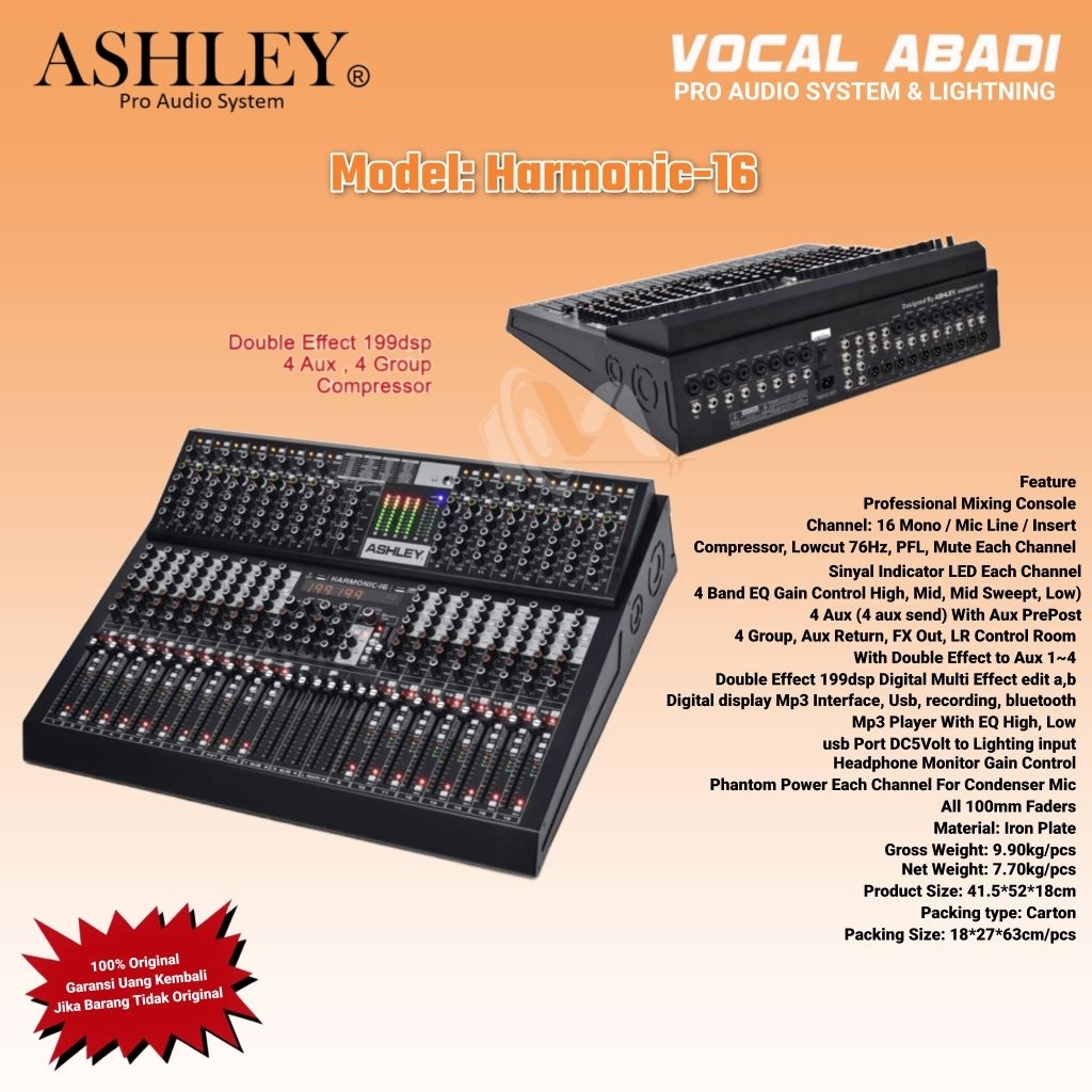 MIXER AUDIO ASHLEY HARMONIC 16