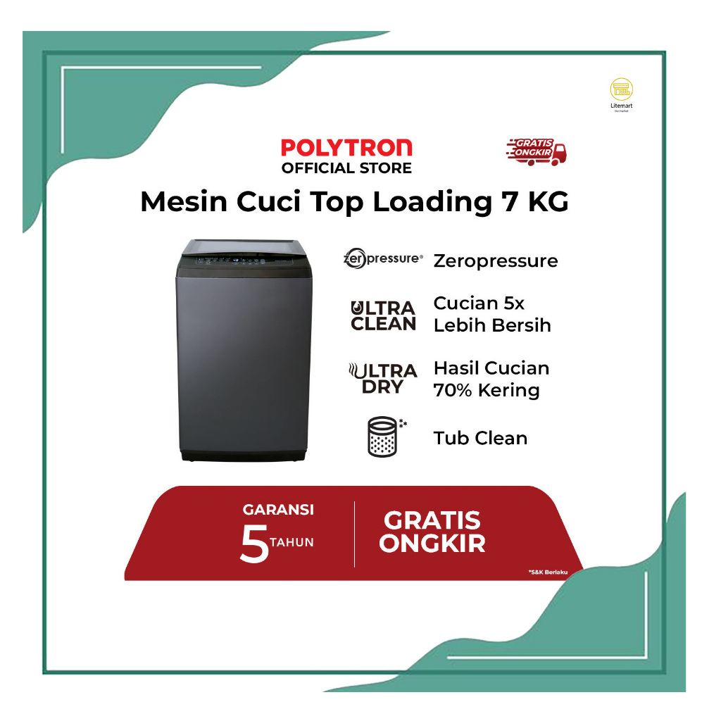 POLYTRON MESIN CUCI 1 TABUNG 7/8/9/10 KG