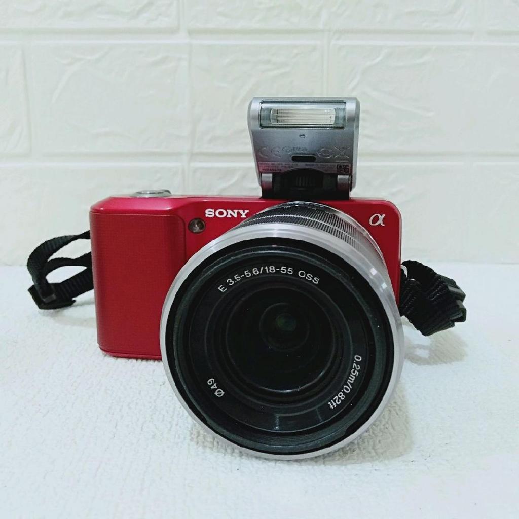 Sony Nex 3 Kit 18 55mm warna merah camera mirrorless second