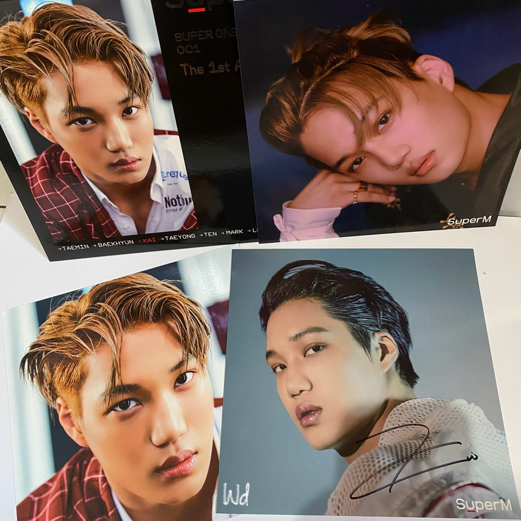 wts KAI signed mini LP poster set - SuperM - unsealed - tanda tangan
