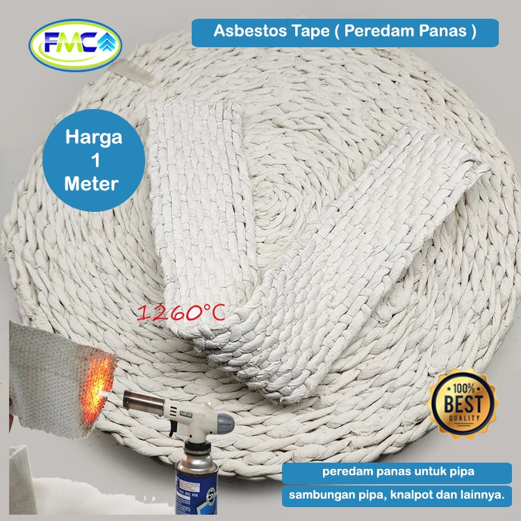 Kain Pita Asbestos Anti Panas Asbestos Tape Per 1 Meter Insulation Tape Alumunium Foil Isolasi Tahan