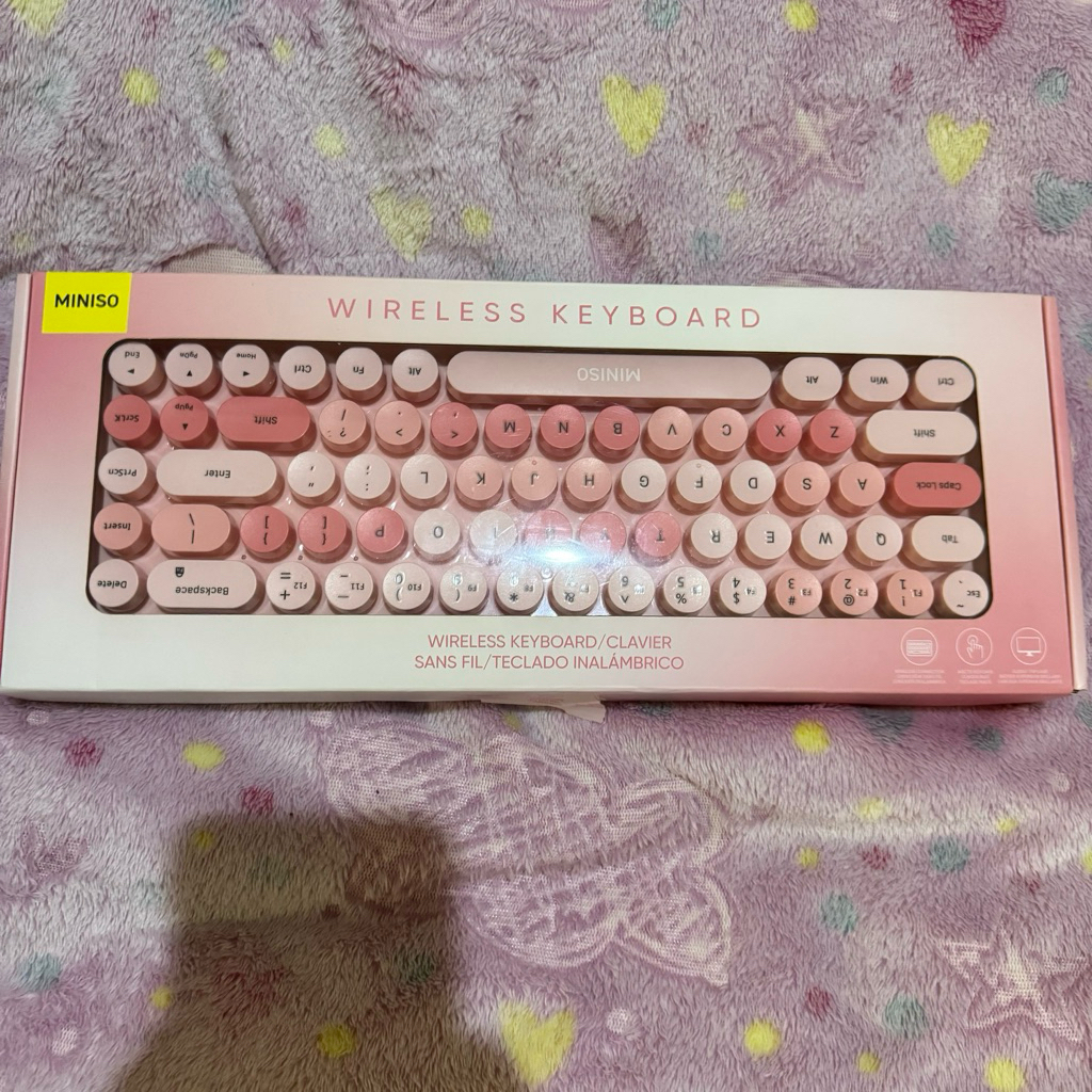 PRELOVED WIRELESS KEYBOARD MINISO PINK
