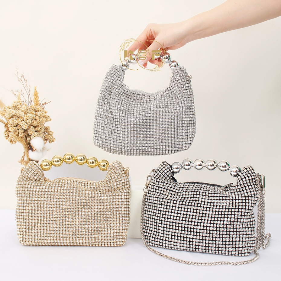 KEF Tas PESTA Wanita Beatrix 1132 Full Permata Besar PREMIUM/ CLUTCH Kondangan Mewah Elegant - 1132