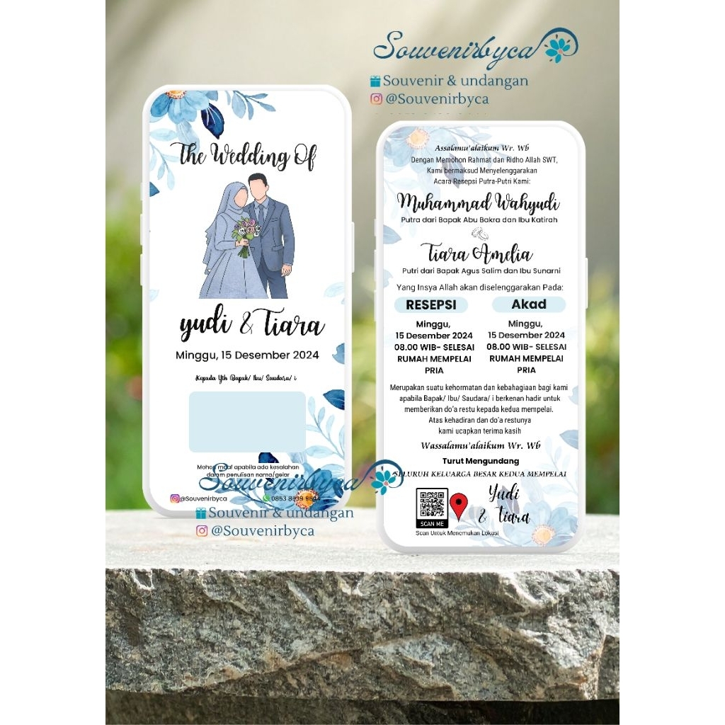 Undangan Bolak Balik 1 lembar 2 Sisi