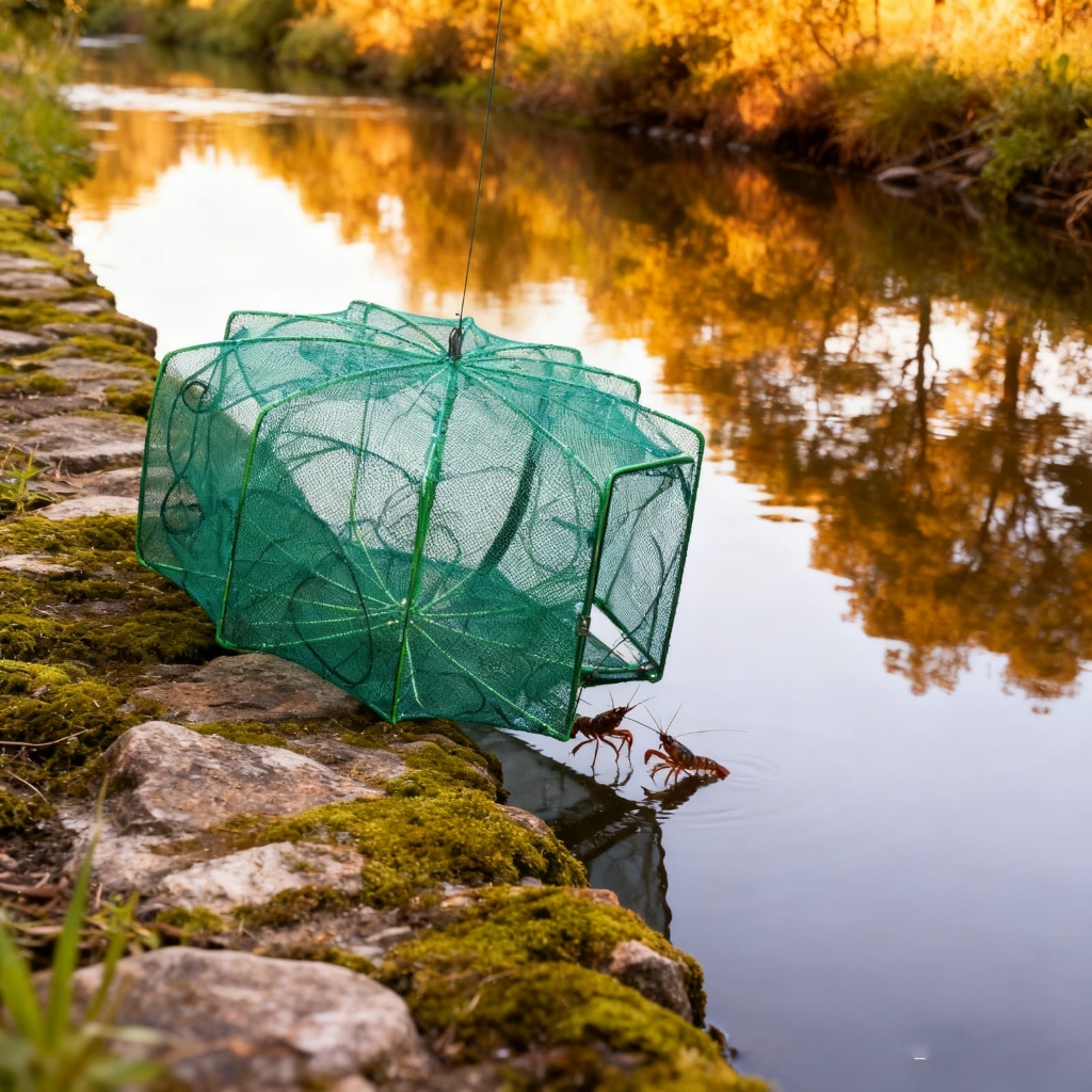 Bubu 6/8/10 lubang Perangkap Ikan Udang Kepiting Lipat Nilon