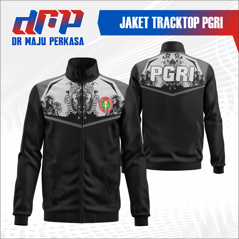 DRMP JAKET OLAHRAGA PGRI/ JAKET TRACKTOP PGRI DIADORA / TRACKTOP PGRI BLACK / SPORT JACKET